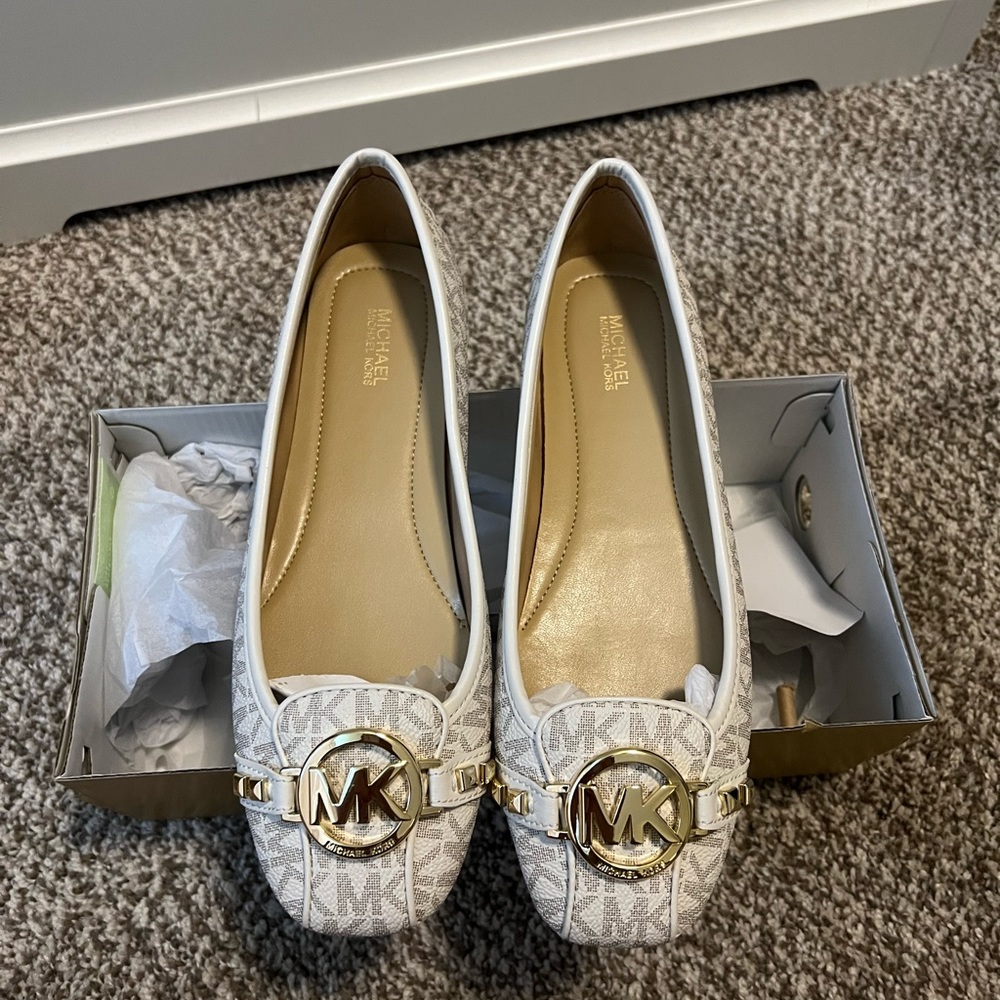BNIB Michael Kors Fulton Moc Vanilla Nappa